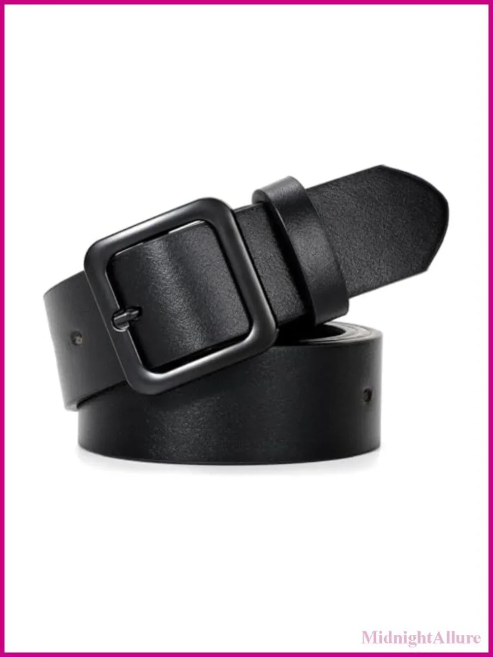 Women's PU Leather Belt with Square Buckle for Jeans Pants Dresses